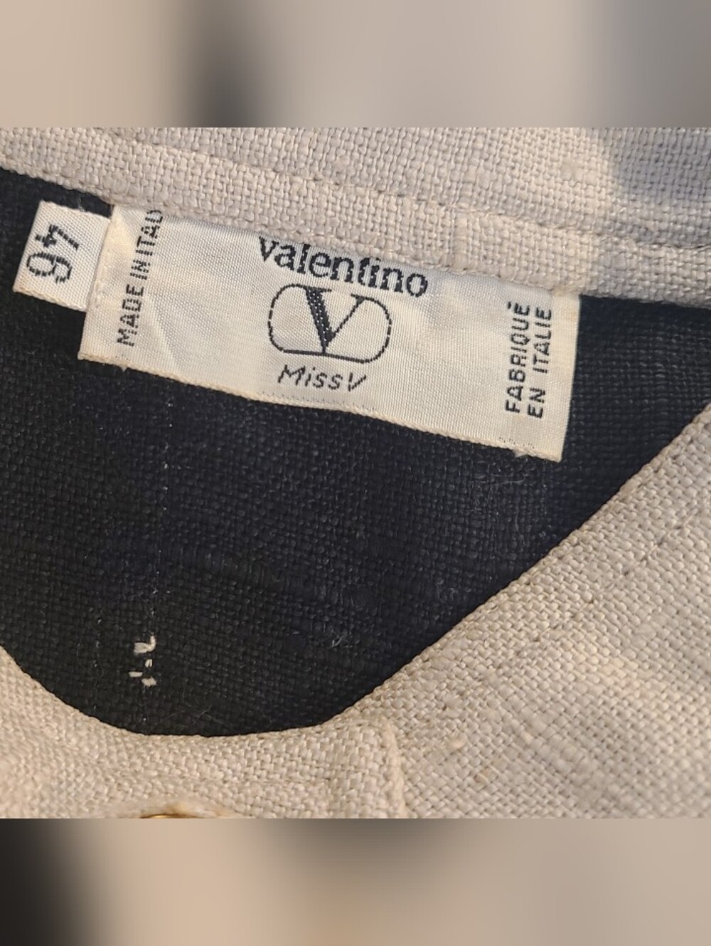 Valentino Miss Vintage Midi Shirt Dress Black with Cream Trim Gold Buttons, M - Picture 3 of 12